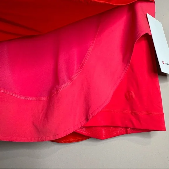 NWT Lululemon Asymmetrical Layered HR Tennis Skirt skort Sizes 6 Red/ Pink H20 - Picture 3 of 12
